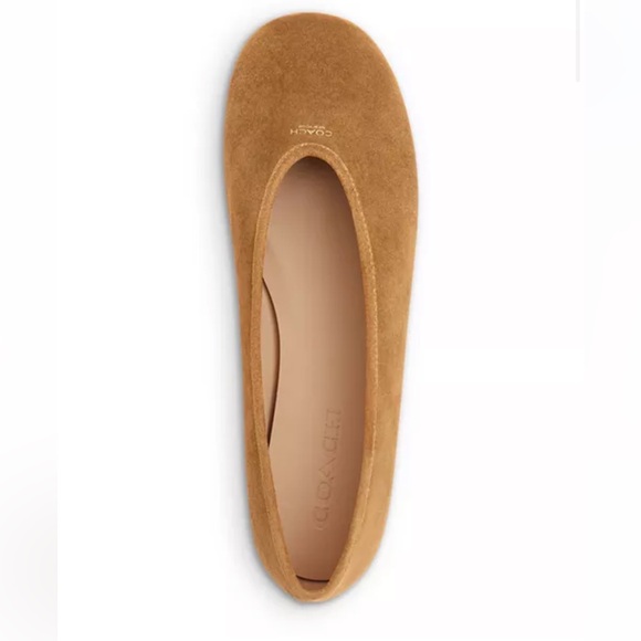 Coach Houston Ballet Flat Suede Coconut NWT - Picture 2 of 8
